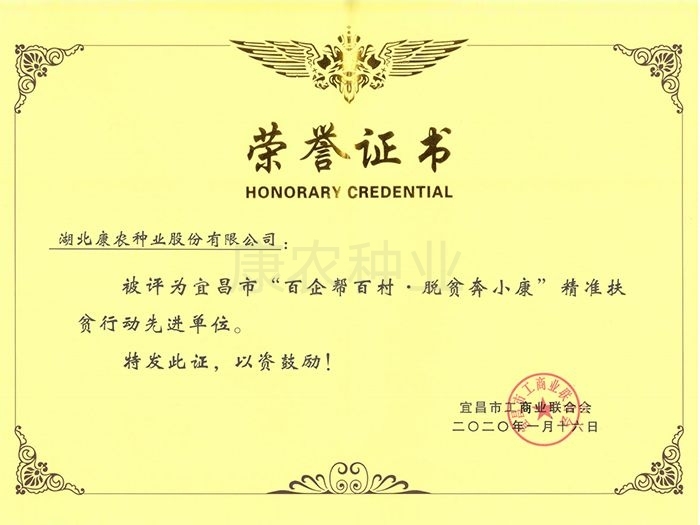 “百企帮百村，脱贫奔小康”精准扶贫先进单位